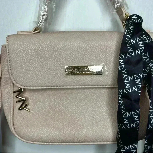 Marc New York Crossbody Handbag Purse Pebbled Leather Blush Pink NWT Chic Classy - Picture 2 of 11